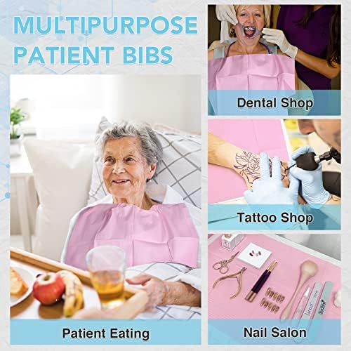 320 Pack Disposable Dental Bibs 13"x18", 3-Ply Waterproof Tattoo Bibs Sheet for Nail Salon, Dental Clinic, Feeding, Tattoo Shop (Pink) - Image 6