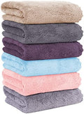 MOONQUEEN 6 Pack Premium Hand Towels - Quick Drying - Microfiber Coral Velvet Highly Absorbent Towels - Multipurpose Use as Hotel, Bathroom, Shower, Spa, Hand Towel 16 x 28 inches (Multicolor) by MOONQUEEN