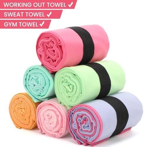 6 Pack Microfiber Gym Towel Quick Dry Lightweight Workout Gear for Men Women Sports Exercise Fitness Tennis Running Riding Hiking Camping Yoga Sweat Towels(6 Pack(Light)) - Image 7