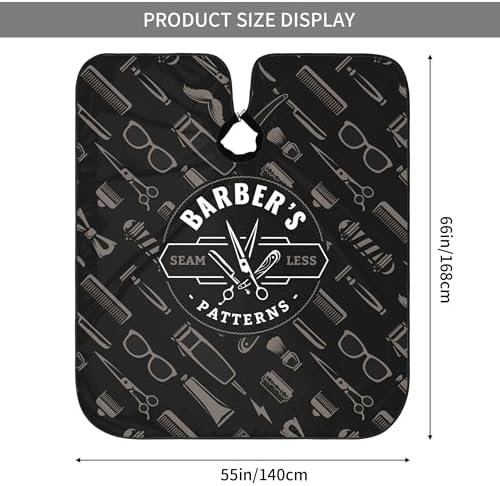 Barber Cape, Hair Salon Haircut Gown, Hair Cutting Apron with Adjustable Closure, Professional Salon Cutting Barber Skirt for Barbershop (Color 3) - Image 3