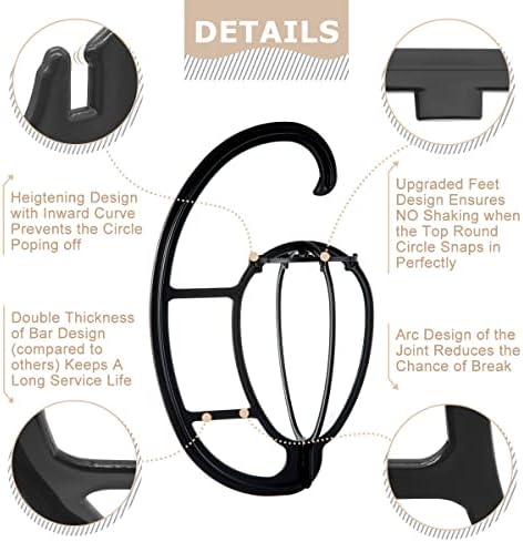 Dreamlover Hanging Wig Stand for Space Saving, Black, 2 Sets - Image 5