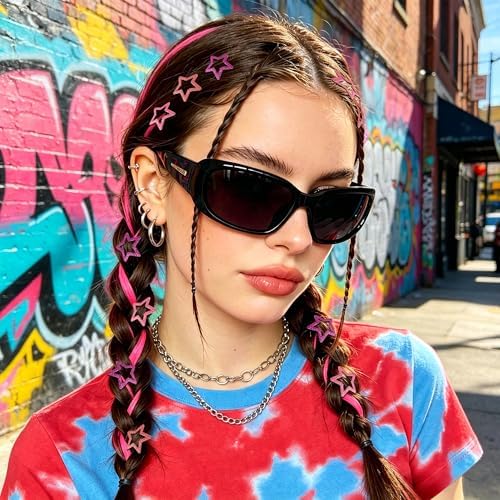 VIBILIA 18 Pcs Star Hair Clips Y2K Pink Non-Slip Snap Hair Accessories - Image 3