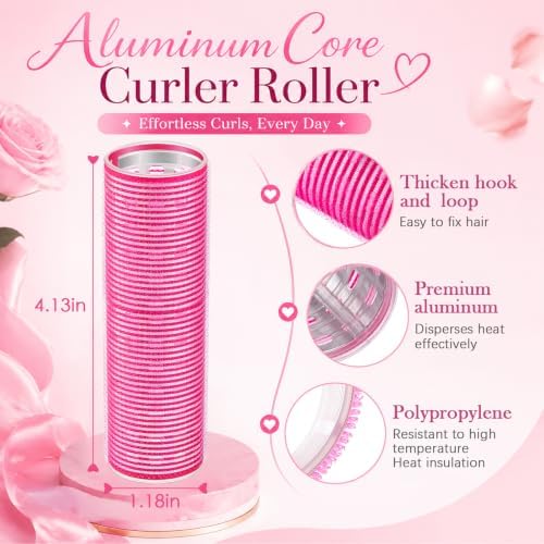 WILLBOND 4 Pcs Aluminum Thermal Hair Rollers for Women, 4.1 X 1.2 Inch - Image 2