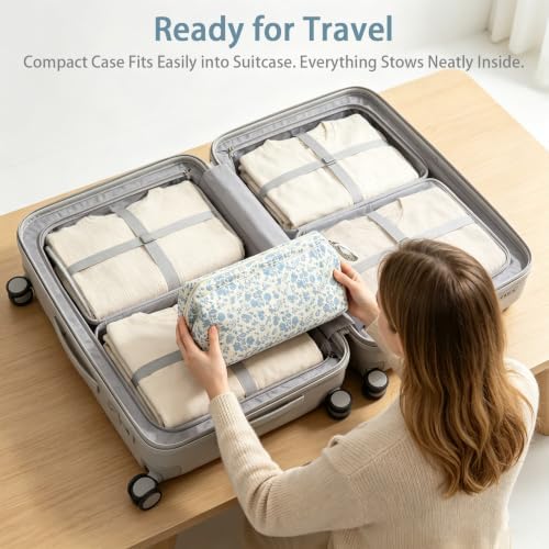 Hair Tool Travel Bag Set, with Silicone Heat Resistant Mat, Heat Resistant Pouch, Large Capacity Portable Travel Organizer Case, for Curling Iron, Hair Straightener (Large) - Image 7
