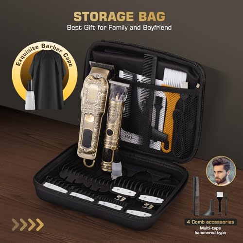 GTSPROProfessional Hair Clippers for Men – Cordless Barber Clippers with LCD Display, Precision Trimmer & Travel Case – Gifts for Men Husband Father - Image 4