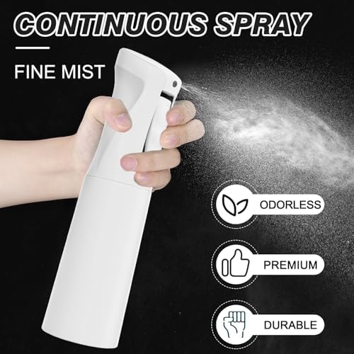 IMPORX Continuous Spray Bottle for Hair 2 Pack (10.1oz/300ml) White - Image 3