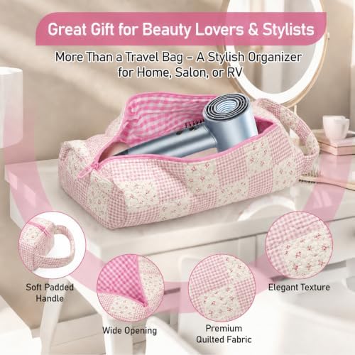 Hair Tool Organizer Travel Bag for Curling Irons & Dryers (Ethnic Pink) - Image 5