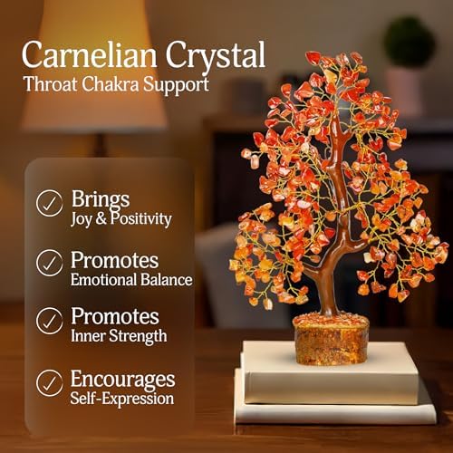 YATSKIA Carnelian Crystal Tree, Birthday Gifts for Women, Sister & Friends, Handmade Crystal Tree of Life, Boho Room, Shelf & Office Desk Decor, Thank You Gifts - Image 3