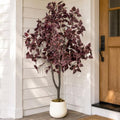 BLOSMON 4ft Fall Trees for Porch Decor, Faux Plum Cimicifuga Tree with Pot by Blosmon