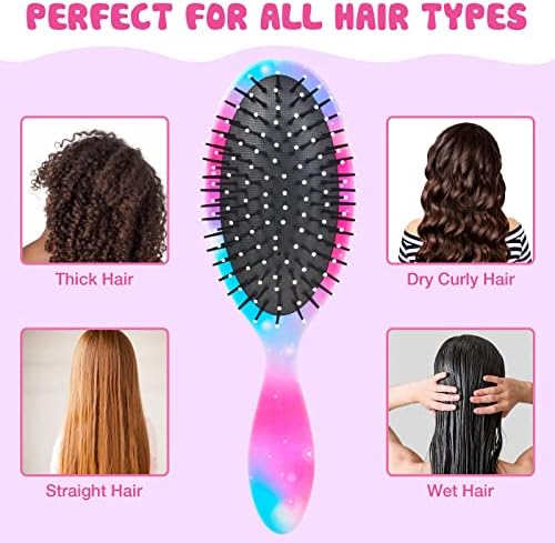 Kids Hair Brush Girls, Toddler Wet Dry Detangling Hair Brush for Curly Thick Hair Pain-Free Comb Girls Kids Women Unicorn Mermaid - Image 4