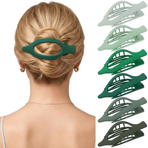 AWAYTR 6Pcs French Flat Hair Clips, Lay Flat Claw Clip for Women by AWAYTR