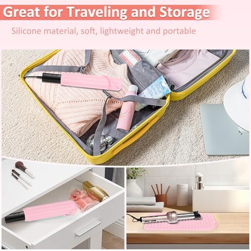 2 Pack Heat Resistant Mat Large Silicone Hot Hair Tools Holder for Curling Irons Flat Iron Hair Styling Tools Mat Portable Vanity Pad - Image 6