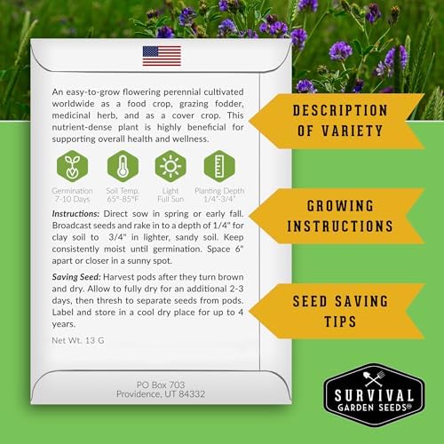 Alfalfa Seeds for Planting - Survival Garden Seeds (1 Pack) - Image 2
