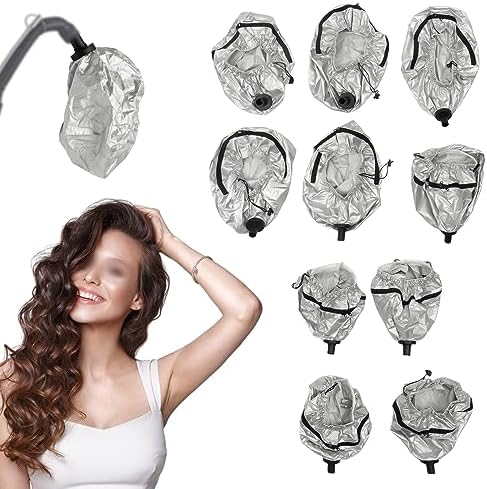 10 Pcs Hair Steamer Hats for Vertical Hair Nano Steamer Machine, Salon Spa Hair Color Processor Bonnet Hair Dryer Portable Safe Women with 5 Large Hats and 5 Small Hats by VPABES