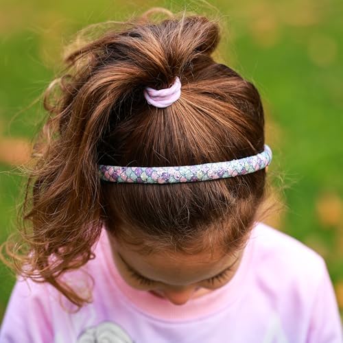 FROG SAC 6 Headbands for Girls - Thin Head Bands for Kids, Toddler Hair Band Accessories, Glitter Mermaid Floral Hairbands, Easter Basket Stocking Stuffers (Pink,Purple,Blue,Aqua,Green) - Image 7