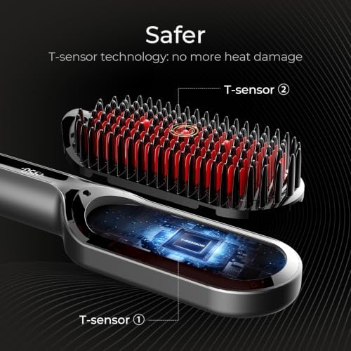 TYMO Hair Straightener Brush - Ionic Plus Straightening Brush for Women - Image 2