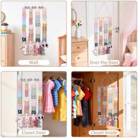 Hair Bow Organizer Holder for Girls Baby Headband Organizer, Beige - Image 5