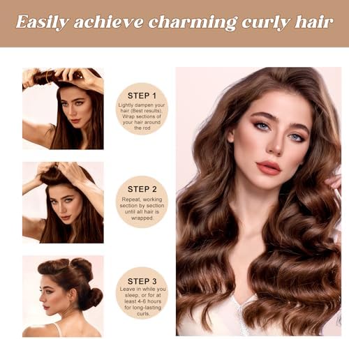 Heatless Curls Overnight Set, Multi-Tonal Velvet Hair Rollers - Image 6