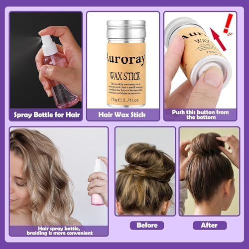 Hair Accessories for Girls, 1698 Pcs Hair Rubber Bands with Elastic Hair Ties Hair Clips Hair Wax Stick Spray Bottle Hair Styling Tools - Image 3