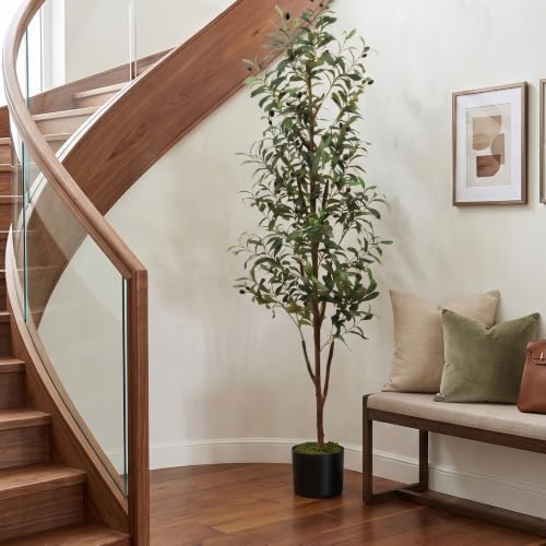 5FT Artificial Olive Tree, Faux Olive Plant in Pot - Image 3