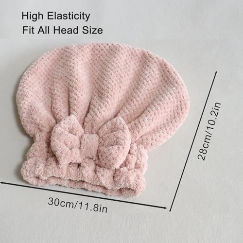 Jseng 3PC Microfiber Hair Towel Caps, Extreme Soft & Ultra Absorbent, Fast Drying Hair Drying Caps Towel Turban Wrap for Wet Hair Women - Image 2
