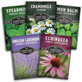Herbal Tea Garden Seeds Kit - 5 Medicinal Herbs for Planting by SurvivalGardenSeeds