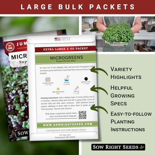 Sow Right Seeds- 7000 Superfood Mix Microgreen Seed for Growing Bulk Indoor - Image 2