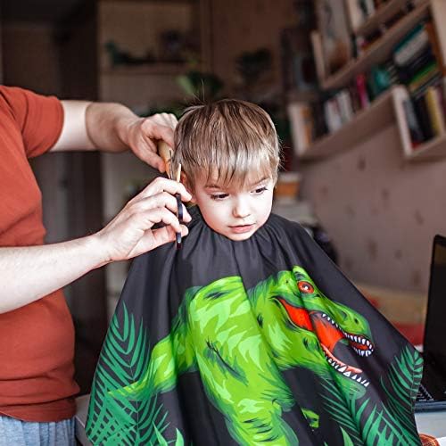 Kids Haircut Cape Waterproof Barber Cape Cover, Dinosaur Hair Cutting Cape for Boys with Adjustable Snap Closure (Dinosaur) - Image 3