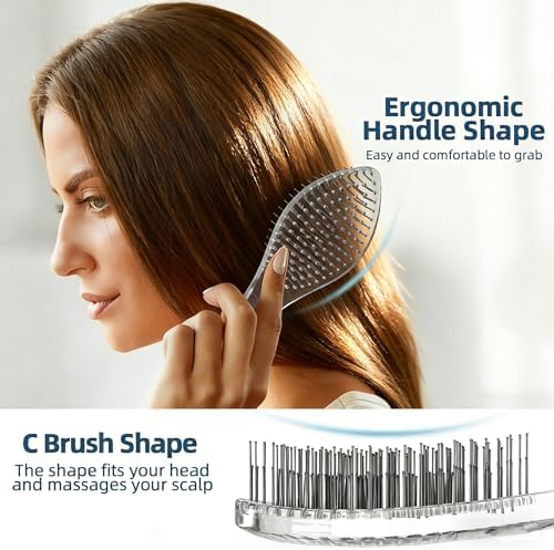 Detangling Hair Brush for Wet & Dry Hair, For All Hair Types (Black) - Image 2