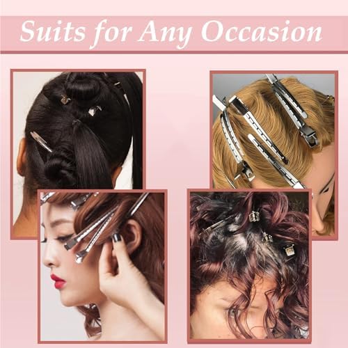 40 PCS 3.5 Inch Duck Billed Clips,Metal Alligator Curl Hair Clips with Holes for Styling, Coloring, Thick Hair Rollers, Salon Use,Alligator Clips for Women for Thick Hair & Thin Hair,Silver - Image 5