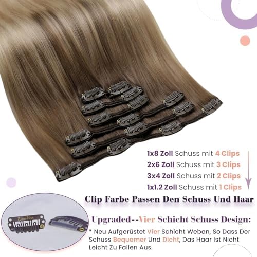 LaaVoo Hair Extensions Clip Ins, For Daily Wear, 20 Inch - Image 2