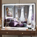 Hasipu Vanity Mirror with Lights, 32" x 24" LED Makeup Mirror, Lighted Makeup Mirror with Dimmable 3 Modes, Touch Screen Control Vanity Mirror Square White by Whatssuitableisthebest