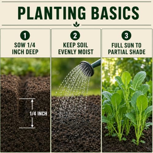 Bok Choy Seeds for Planting, Approx. 2,000 Chinese Cabbage Seeds, 1 Pack - Image 4