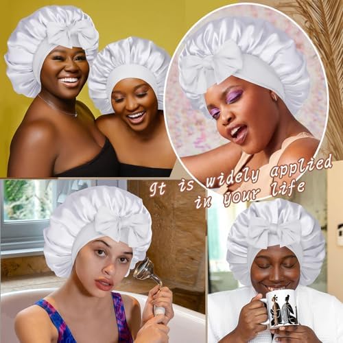 CHLINS Double Layer Satin Bonnet for Sleeping, Hair Bonnet for Curly Hair - Image 7