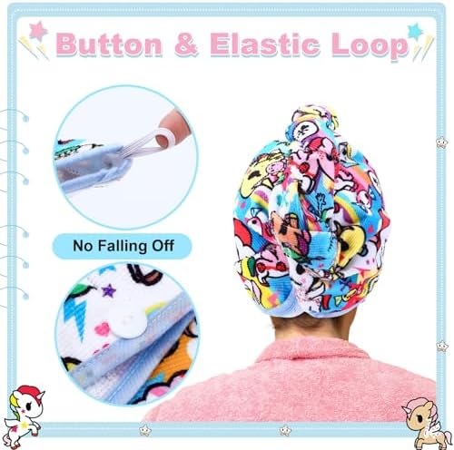 tokidoki Microfiber Hair Towel, Unicorno Hair Wrap,2 Pack Hair Dryer Towels - Image 3