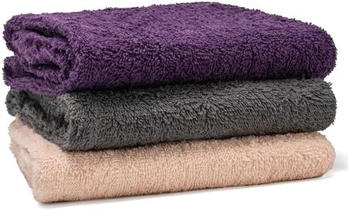 Textila 100% Cotton Hair Wrap Towels for Women (Pack of 3, Plum, Pink & Grey) – Soft & Absorbent Turban Towels for Long, Curly, Frizz-Prone Hair - Image 6