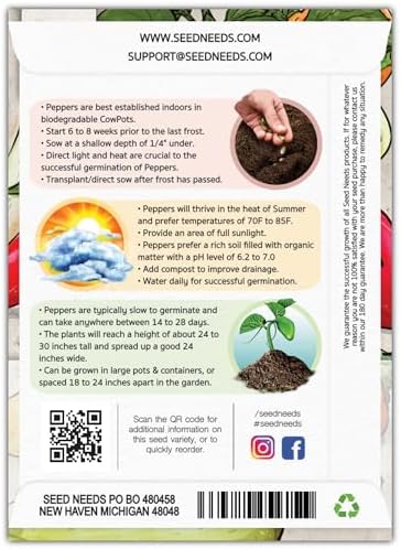 Seed Needs Santa Fe Hot Pepper Seeds to Plant Vegetables - 1 Pack - Image 2