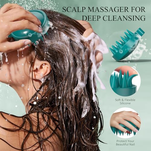 VOERUY Scalp Scrub, Rosemary Scalp Exfoliator Scrub Shampoo, 2-in-1 Scalp Treatment with Mint Oil, Hair Treatment to Clarify and Remove Build Up with Silicone Scalp Massager, 10.6oz/300g (Pack of 2) - Image 7