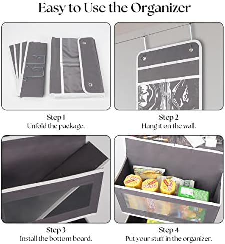 GCreation Over Door Organizer for Bedroom Bathroom Pantry, 5 Shelf Gray - Image 6