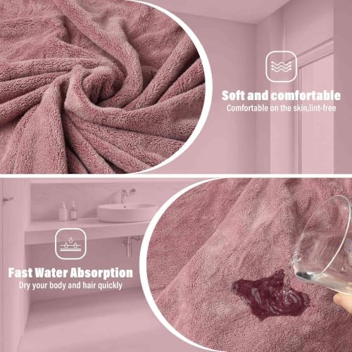 Absorbent Towel Wrap for Women Wearable Bath Towel Set with Hair Turban - Image 4