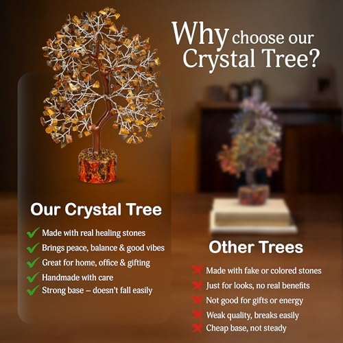YATSKIA Tiger Eye Crystal Tree, Birthday Gifts for Women, Mom & Sister, Handmade Gemstone Tree of Life, Boho Room, Shelf & Office Desk Decor, Housewarming Gift - Image 6