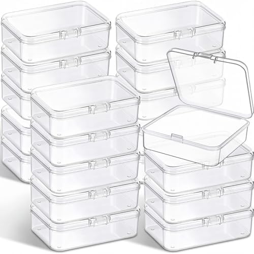 Jetec 18 Pieces Small Clear Plastic Storage Box, 2.9 x 2.9 x 1 Inch by Jetec