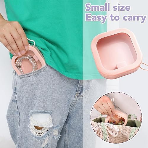 Prudiut 2-Pack Hair Tie Organizer Box for Girls Women, Pink - Image 6