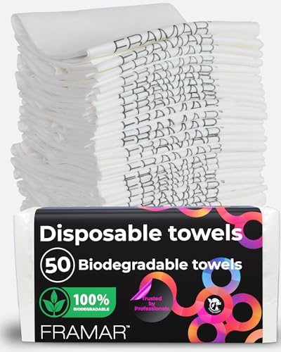 FRAMAR Biodegradable Salon Towels for Hair Stylist, Hair Towels for Women by FRAMAR