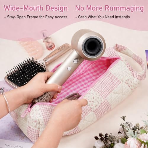 Hair Tool Organizer Travel Bag for Curling Irons & Dryers (Ethnic Pink) - Image 4