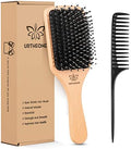 Hair Brush Boar Bristle Hairbrush for Thick Curly Thin Long Short Wet or Dry Hair Adds Shine and Makes Hair Smooth, Best Paddle Hair Brush for Men Women Kids by URTHEONE