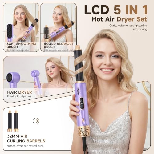 Ukliss Blow Dryer Brush,5 in 1 Hair Dryer Brush Upgrade Hot Air Brush - Image 2