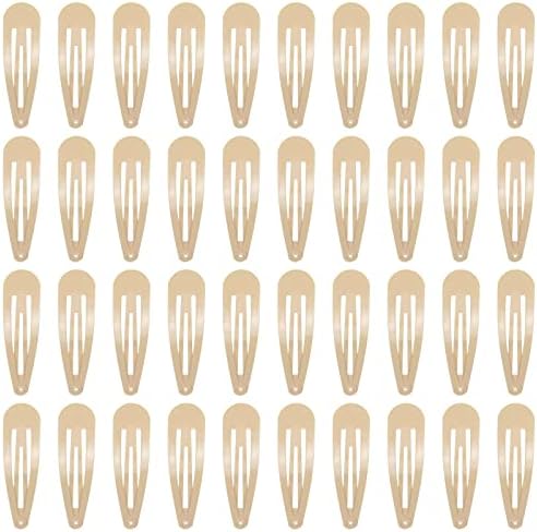 40 Counts Metal Snap Hair Clips, 2 Inch Hair Barrettes for Women Taupe by PIDOUDOU