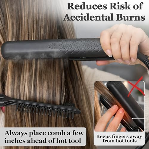 HerStyler Hair Straightening Comb for Flat Iron - Easy Styling & Parting - Image 4