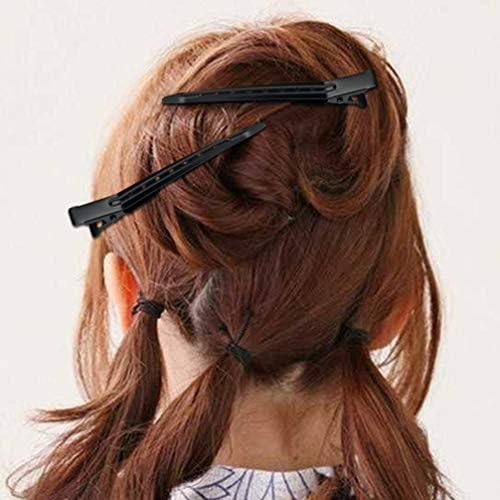 48 Packs Duck Bill Clips, Bantoye 3.35 Inches Rustproof Metal Alligator Curl Clips with Holes for Hair Styling, Hair Coloring, Black - Image 6